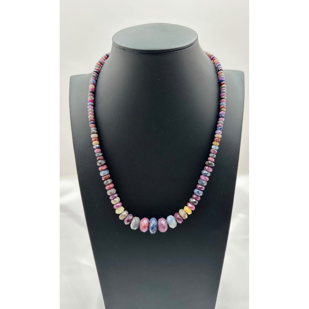 Jay King Mine Finds Multi-Color Tourmaline Sterling Silver Beaded Necklace 925